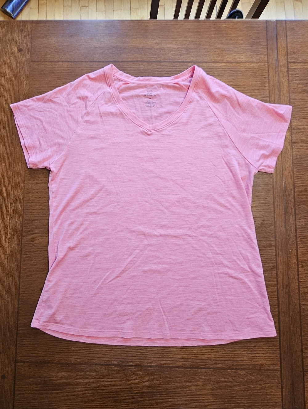 Woolx Pink Short Sleeve V-Neck Tee 1X